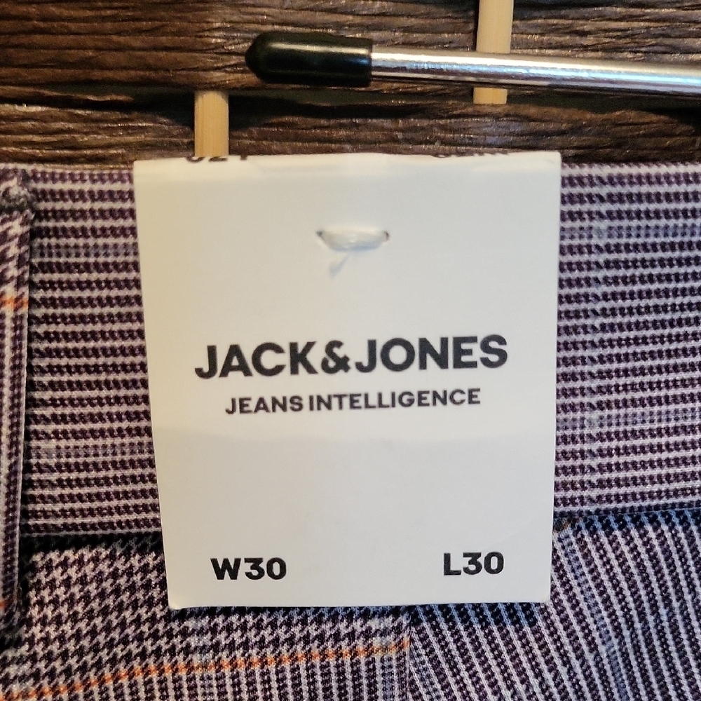 Jack & Jones Gray Patterned Trousers - Picture 4 of 6